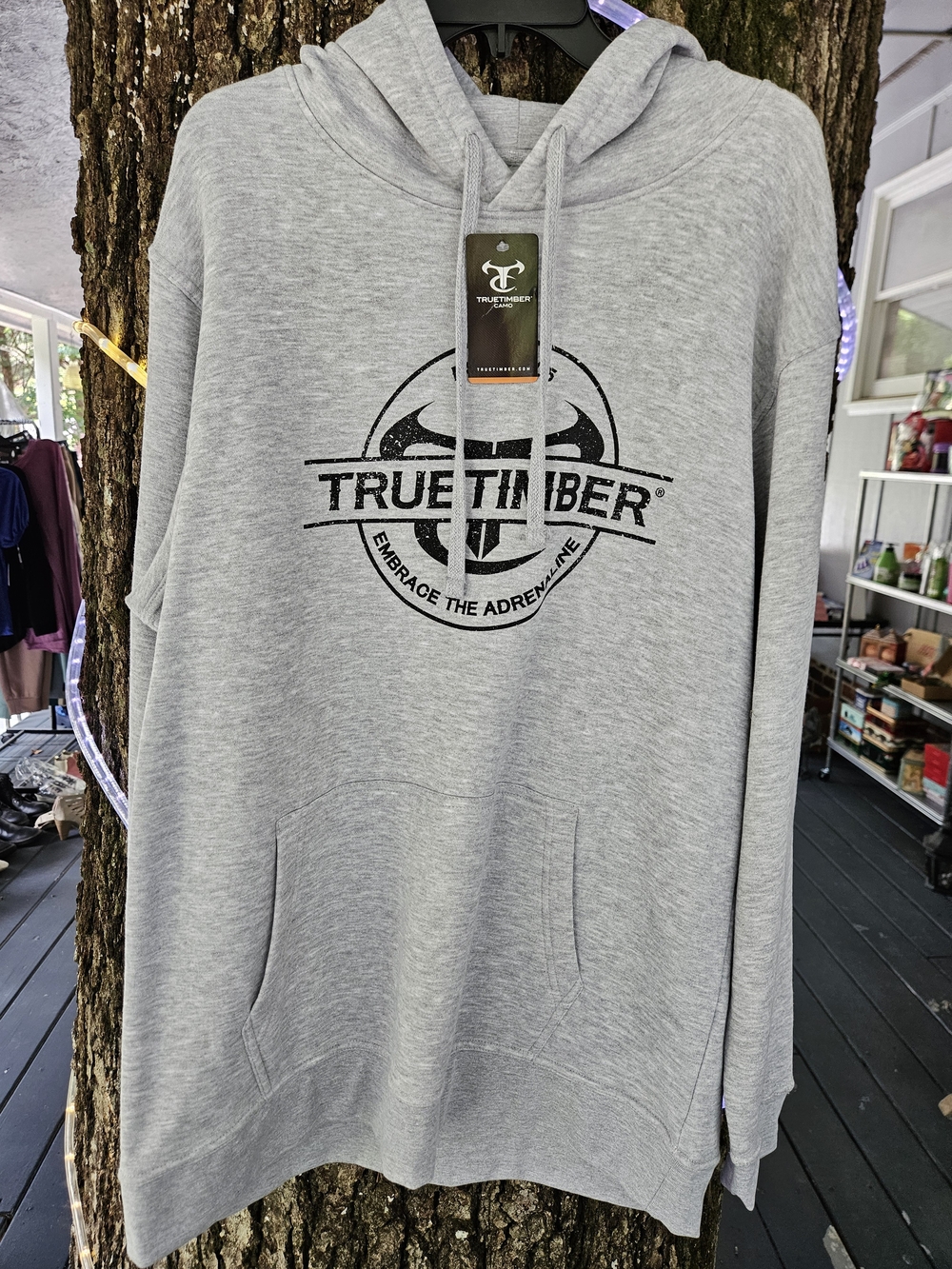 True Timber Men's Light Gray Logo Hoodie